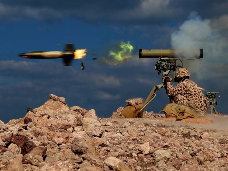 A soldier firing a weapon during an Islamic Revolutionary Guards Corps (IRGC) military exercise in the Persian Gulf, southern Iran on January 24, 2025.