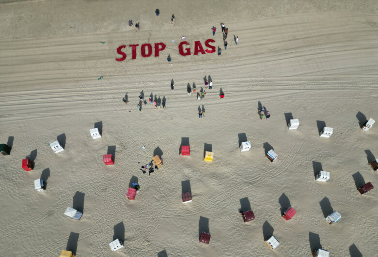 Global climate protest movement Fridays for Future protested against natural gas drilling by Dutch company One-Dyas in the North Sea, writing “Stop Gas” in red on a beach on the German island of Borkum on Tuesday. Luisa Neubauer, a spokesperson for the group, told German news agency DPA, "every bit of natural gas that is burned makes the climate crisis more dangerous."