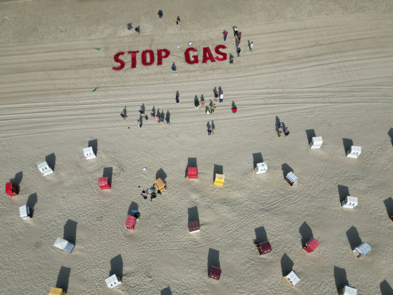 Global climate protest movement Fridays for Future protested against natural gas drilling by Dutch company One-Dyas in the North Sea, writing “Stop Gas” in red on a beach on the German island of Borkum on Tuesday. Luisa Neubauer, a spokesperson for the group, told German news agency DPA, "every bit of natural gas that is burned makes the climate crisis more dangerous."