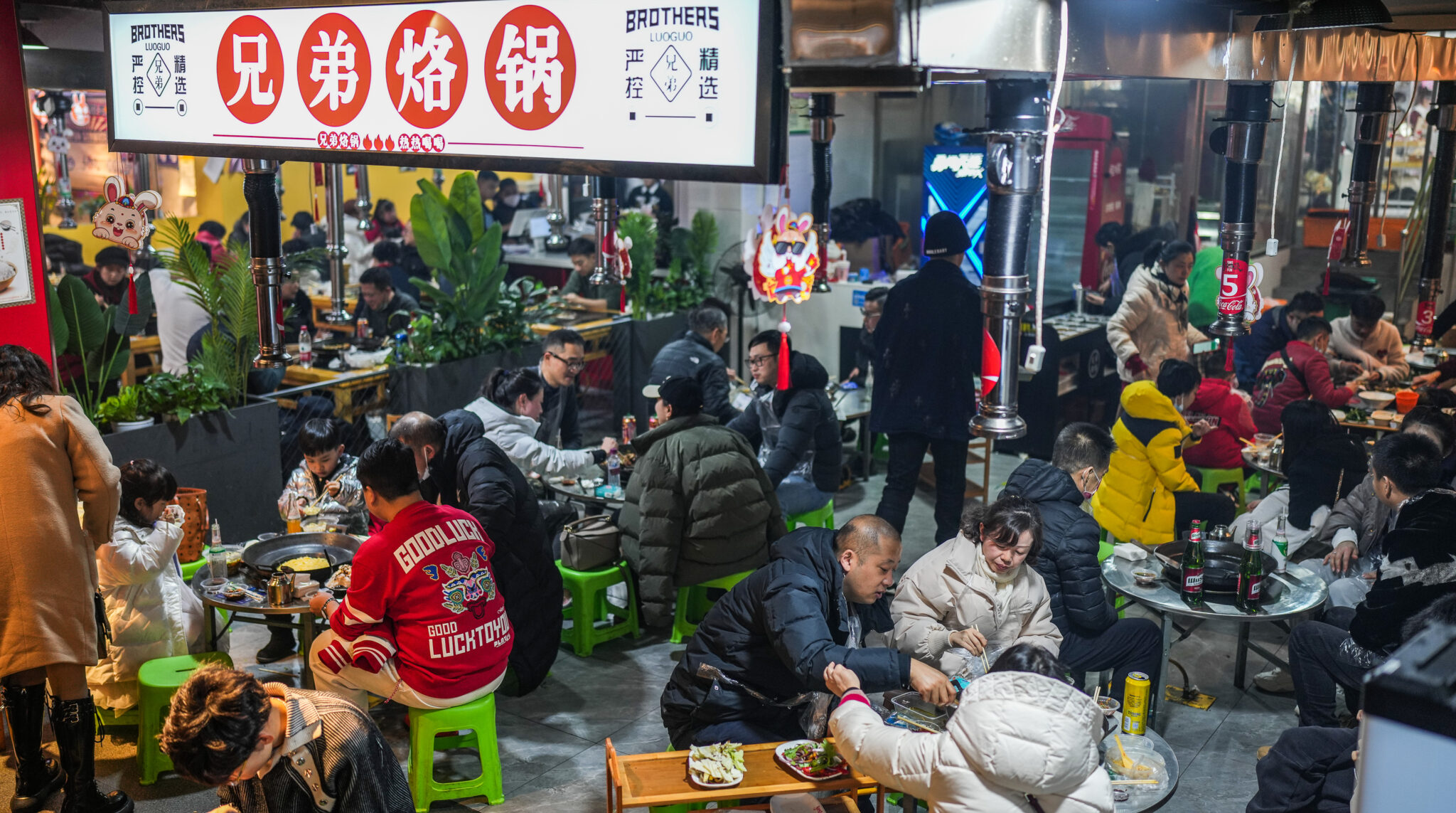 People enjoy food in Guiyang, China.