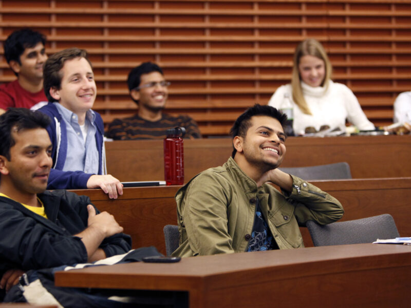 Students listen as snapdeal.com CEO Kunal Bhal, not pictured, speaks at Stanford University