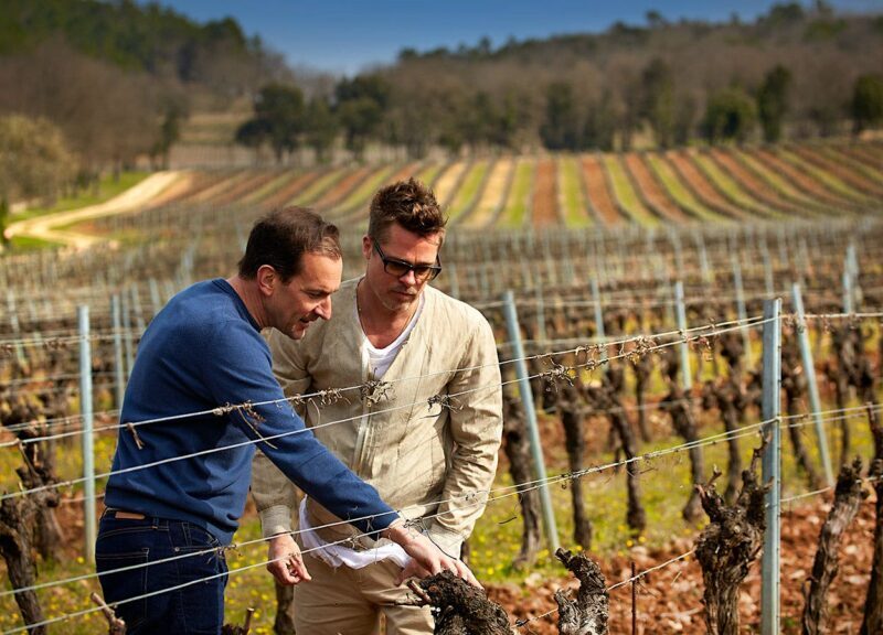 Brad Pitt tending to a vineyard in Miraval