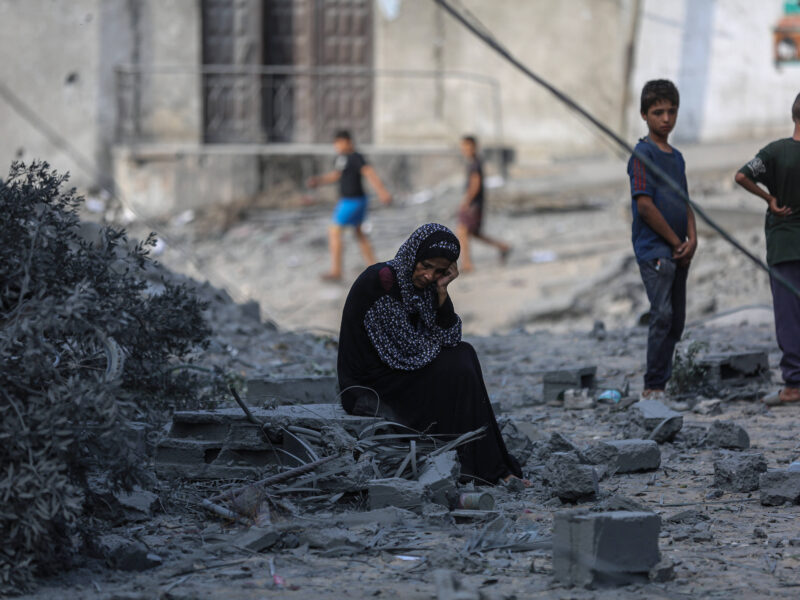 Sept. 8, 2025, Gaza City,Palestinian Territory: Palestinians inspect the damage at the site of an overnight Israeli strike