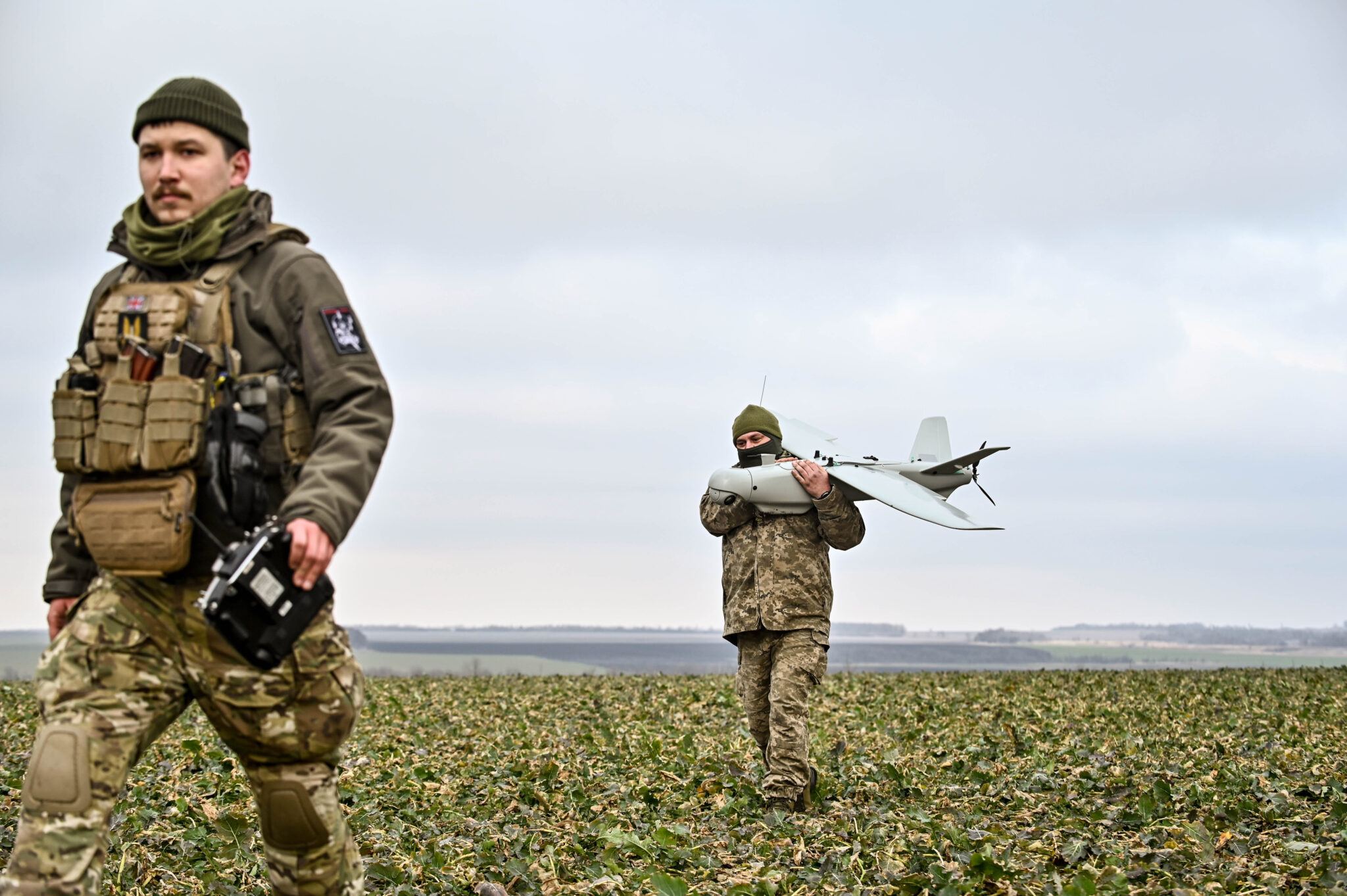 Servicemen of an aerial reconnaissance platoon of the 108th Independent Brigade of the Ukrainian Territorial Defense Forces, on February 15, 2024, Ukraine.