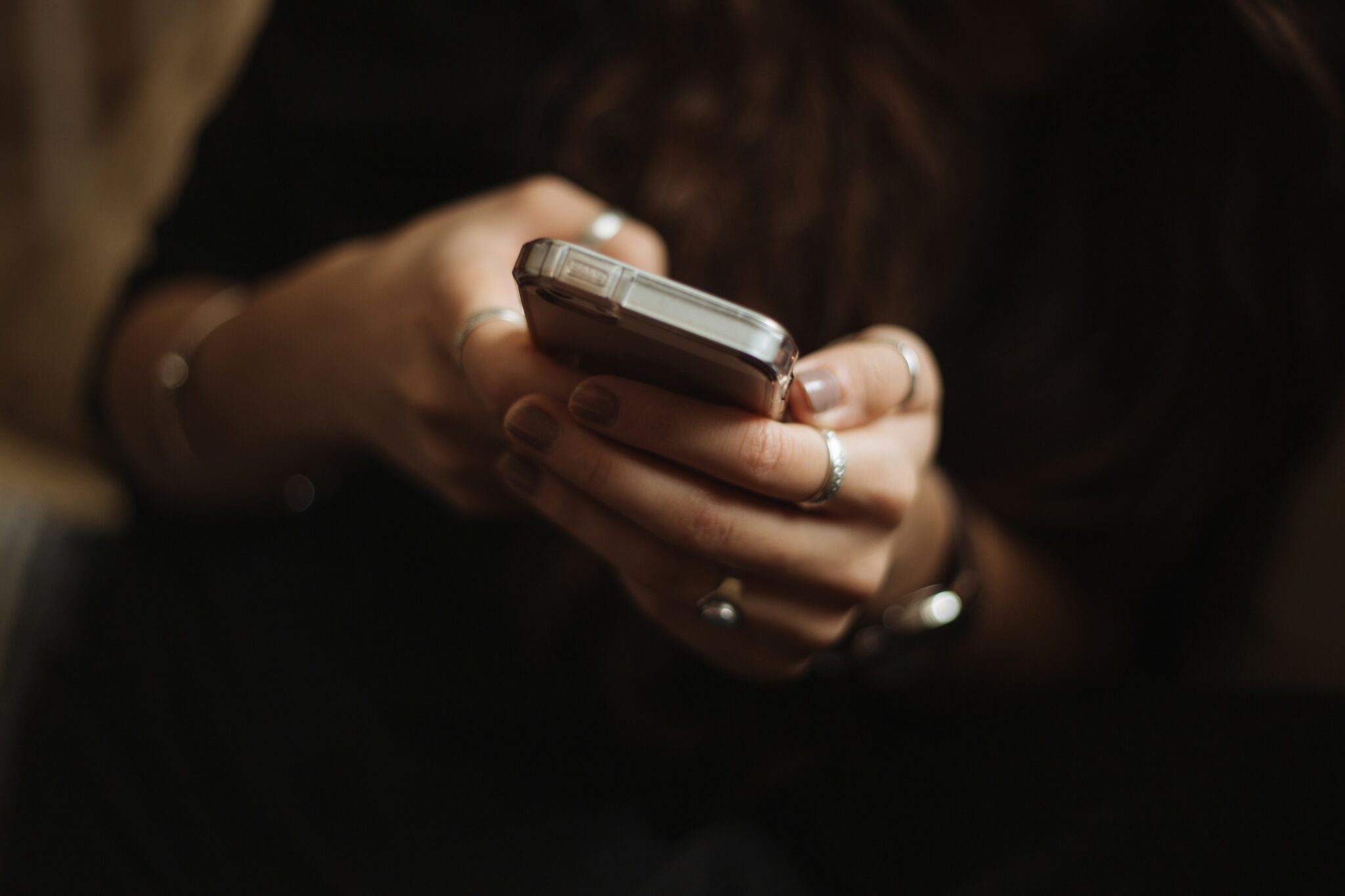 Person using a smartphone
