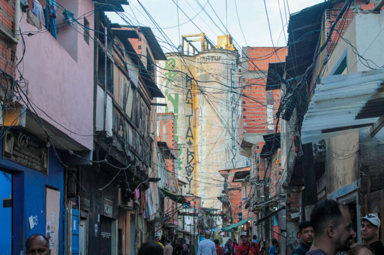 The main street of the Moinho slum in São Paulo.