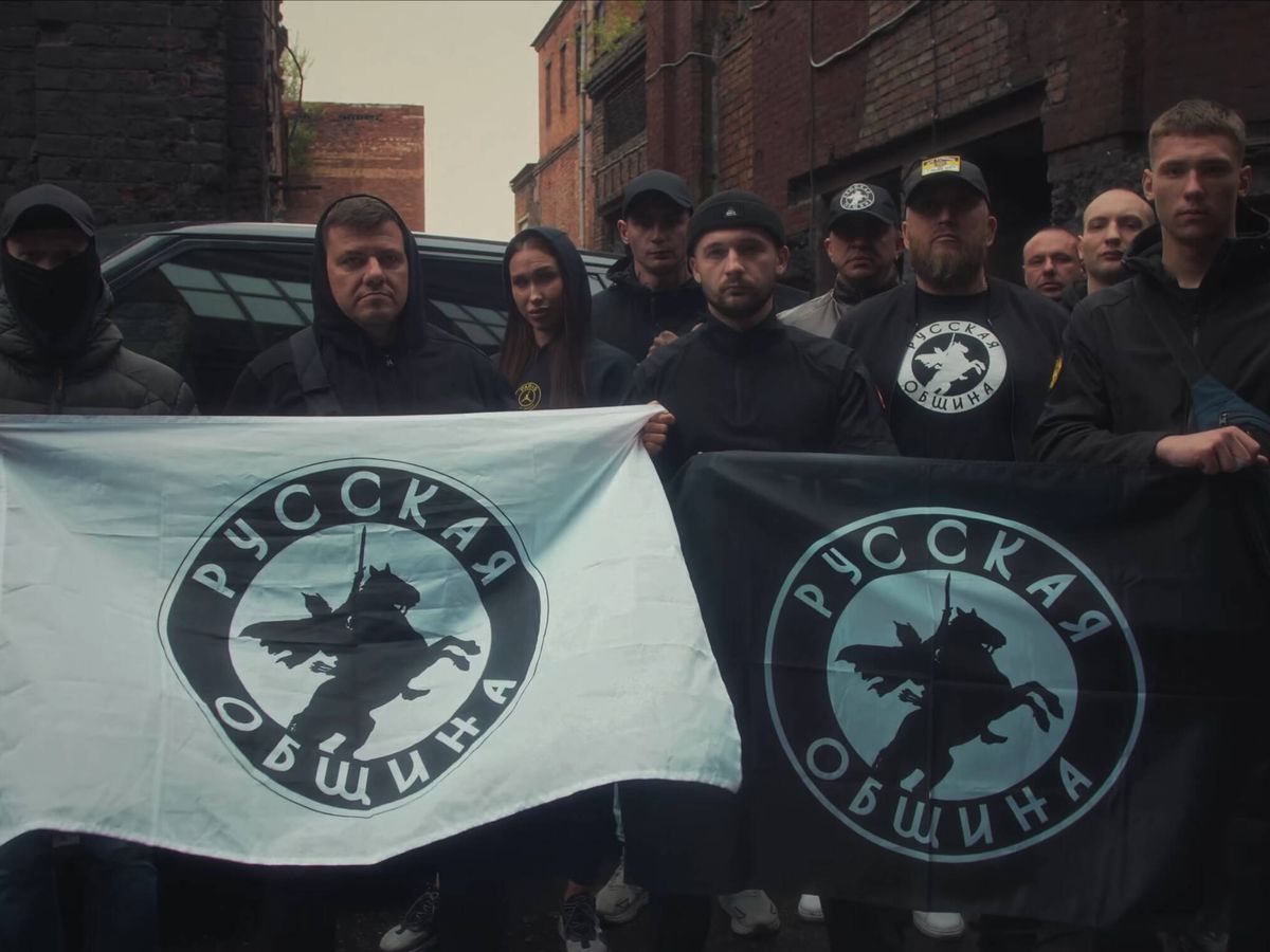 Members of the Russkaya Obshchina far-right group