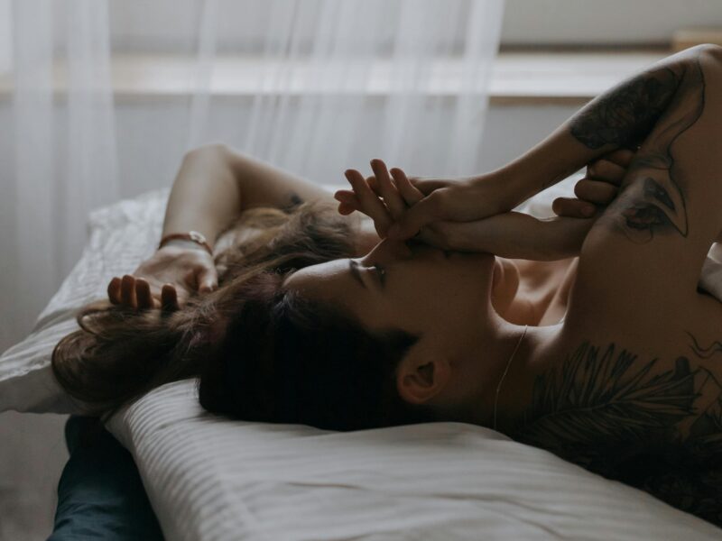 A couple lying in bed