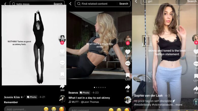 Tiktok videos from "skinnytok"