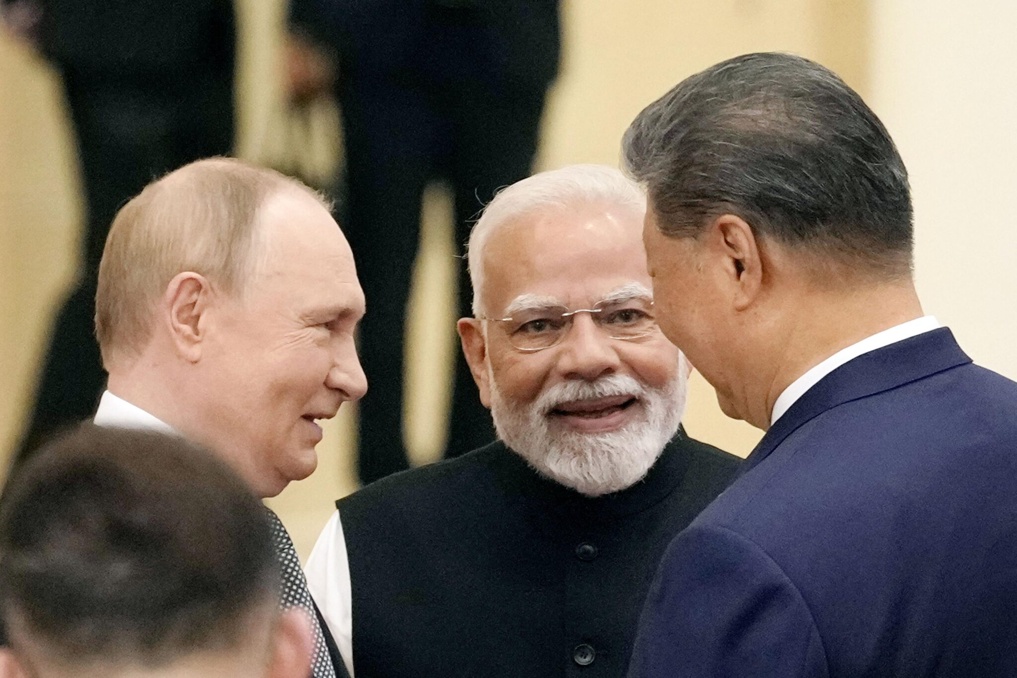 September 1, 2025, Tianjin, China: Russian President Vladimir Putin, Indian Prime Minister Narenda Modi and Chinese President Xi Jinping on the second day of the two-day summit of the Shanghai Cooperation Organization.
