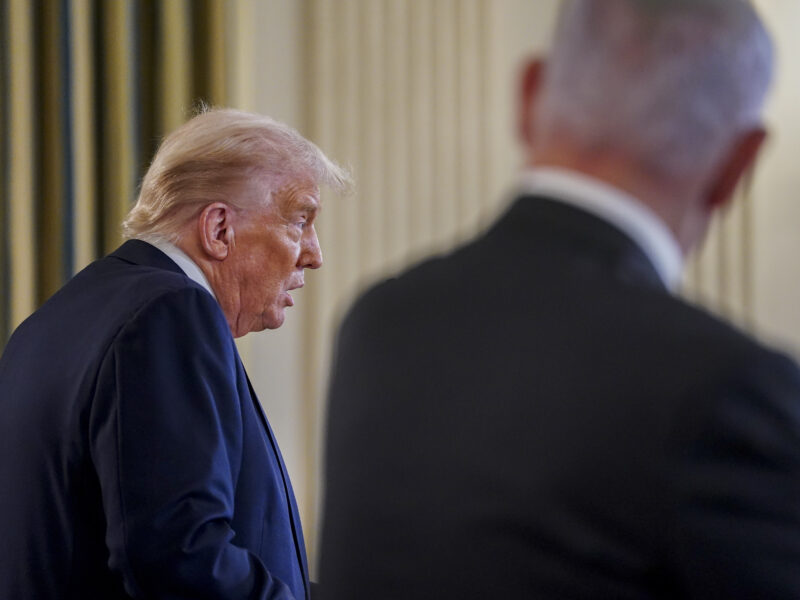 Donald Trump and Benjamin Netanyhu of Israel participate in a joint press conference in the State Dining Room of the White House in Washington, DC, USA, 29 September 2025.
