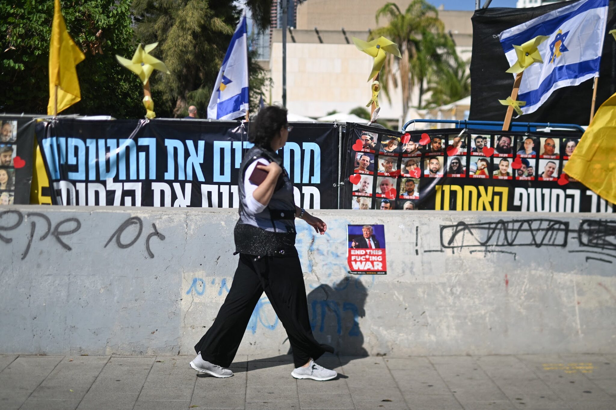 Hostage Square in Tel Aviv, Israel, on October 14, 2025, the day after the return of the Hamas hostages.