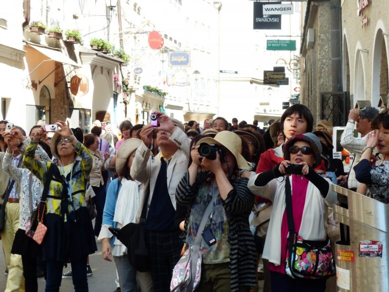 A group of tourists.