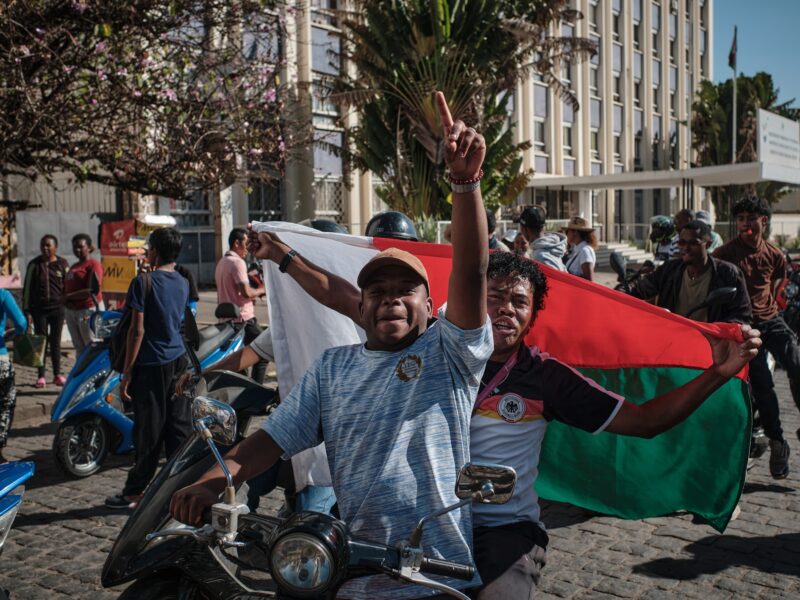 Gen Z protestor on Oct. 13, 2025 in Antananarivo, Analamanga, Madagascar
