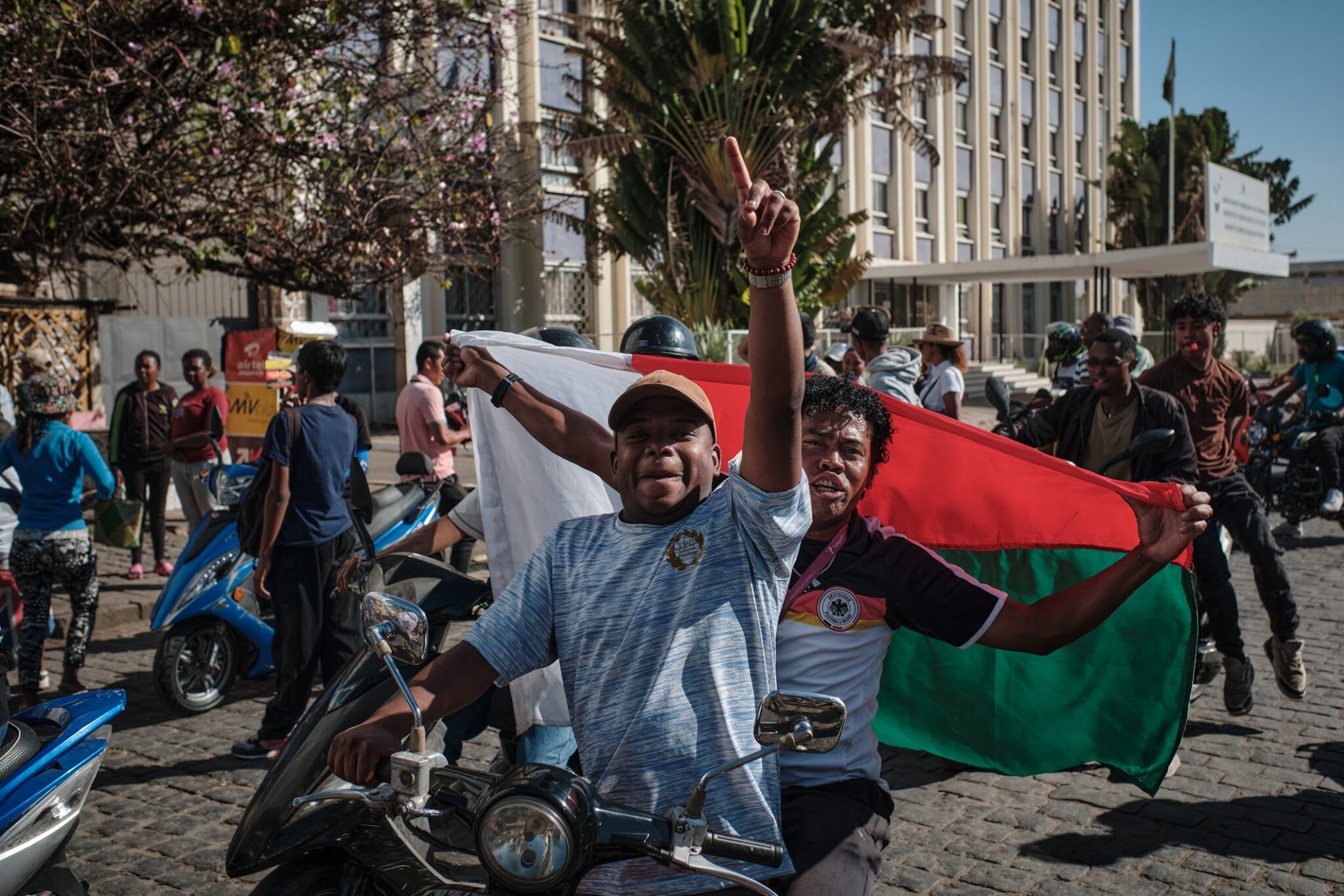 Gen Z protestor on Oct. 13, 2025 in Antananarivo, Analamanga, Madagascar