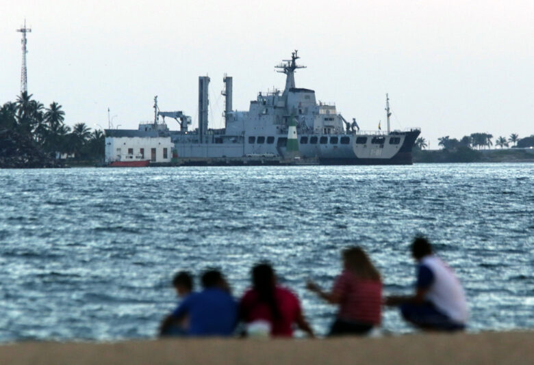 Venezuela keeps warship on alert following the announcement of the presence of US Navy ships in the Caribbean Sea, in Puerto Cabello, Carabobo state.