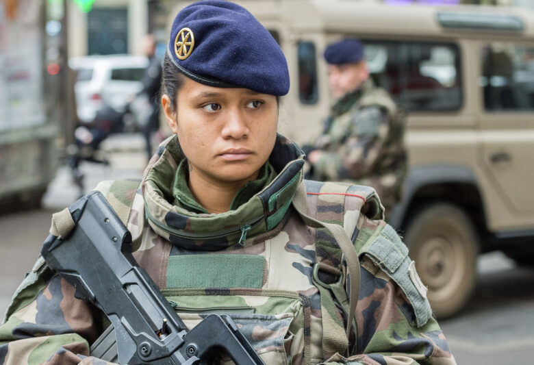 A soldier of the 54th artillery regiment, Paris, France.