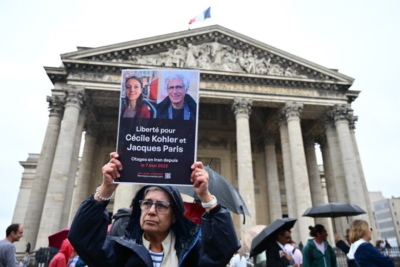 The families of Cecile Kohler and Jacques Paris gathered on July 6, 2025, at the Place du Pantheon in Paris to demand the immediate release of the French hostages.