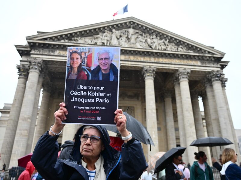 The families of Cecile Kohler and Jacques Paris gathered on July 6, 2025, at the Place du Pantheon in Paris to demand the immediate release of the French hostages.