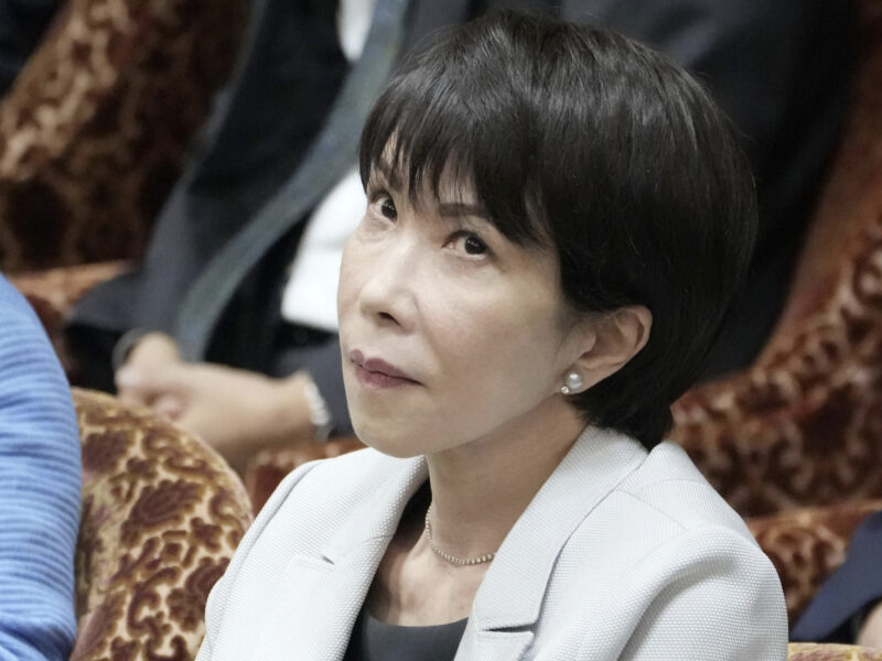 Japanese Prime Minister Sanae Takaichi attends a session of the House of Representatives Budget Committee in Tokyo on Nov. 10, 2025.