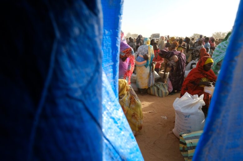 Refugees from Darfur at a camp in Chad, April 2024