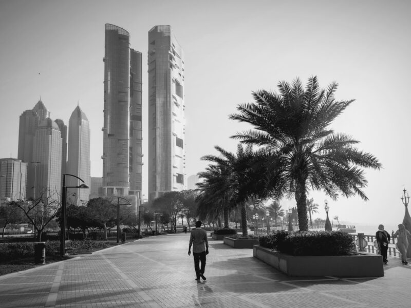 Abu Dhabi Corniche Park at Sunset