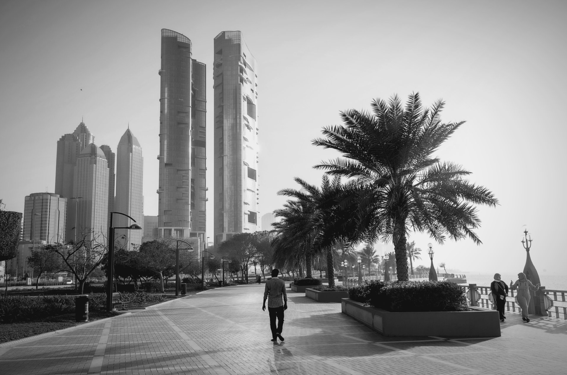 Abu Dhabi Corniche Park at Sunset