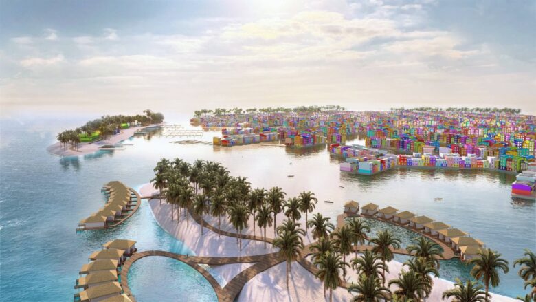 CGI images of the new floating city.
